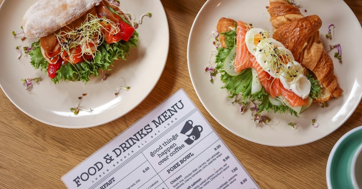 Food and drinks menu with fresh sandwiches — menu pricing strategy