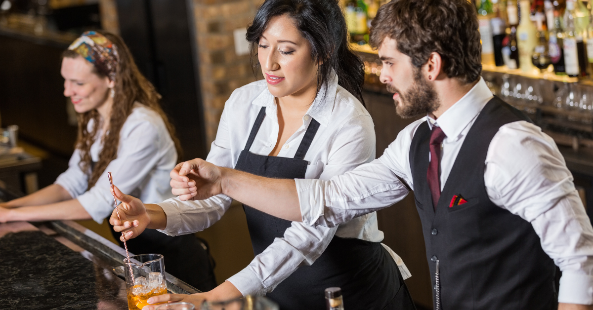 On-the-job bartender training to improve speed, consistency, and profitability during peak restaurant hours