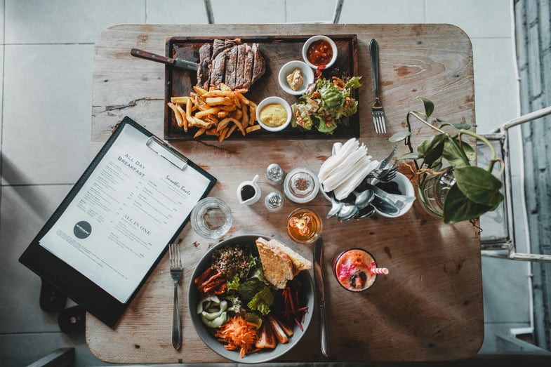 Image illustrating menu complexity, ingredient variety, and portion control as key factors in menu engineering and food cost management.