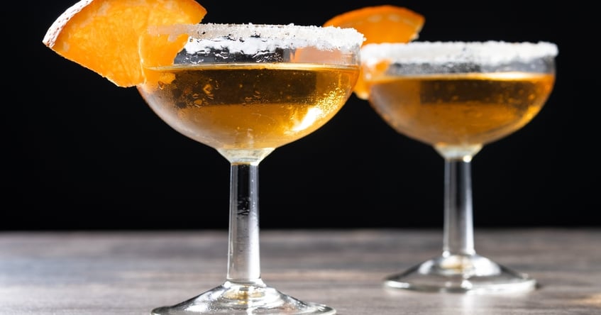 Classic Sidecar shown served in a coupe glass with sugar rim.